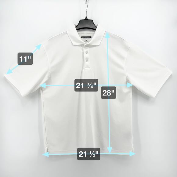 Cypress Club Performance Polo Shirt Men’s Medium White Short Sleeve Athletic Fit - Picture 2 of 9